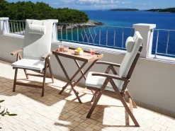Beliani AMANTEA PREMIUM Legno d'acacia Bianco sporco Bianco Marrone