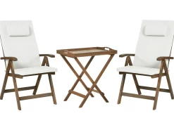 Beliani AMANTEA PREMIUM Legno d'acacia Bianco sporco Bianco Marrone