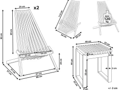Best Beliani BELLANO Legno d'acacia Marrone