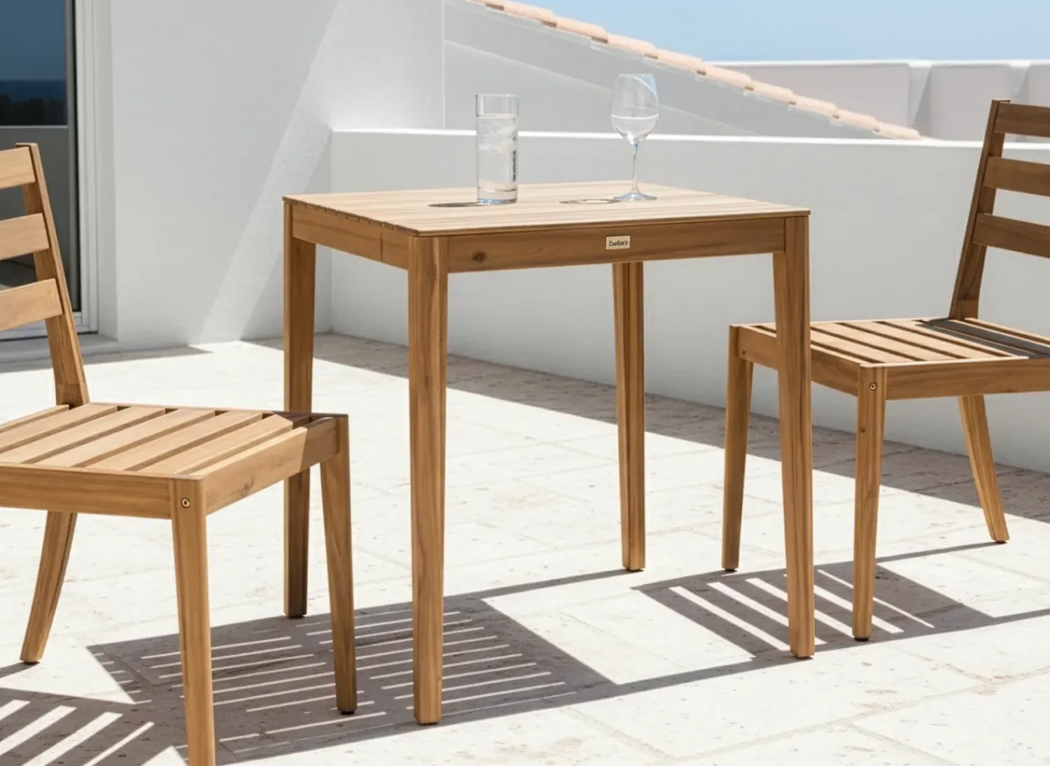 Clearance Beliani CHIOGGIA Legno di acacia certificato chiaro Marrone