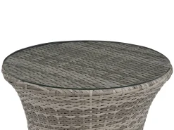 Hot Beliani Set bistrot con cuscini CAPRI Rattan sintetico (PE) Grigio