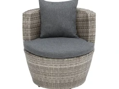 Hot Beliani Set bistrot con cuscini CAPRI Rattan sintetico (PE) Grigio