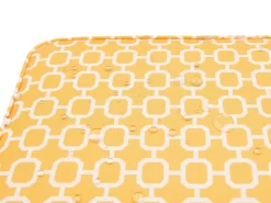 Beliani Set bistrot con cuscini FIJI Legno d'acacia Giallo Bianco Giallo Marrone