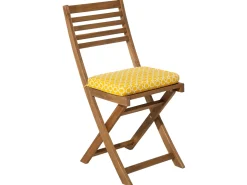 Beliani Set bistrot con cuscini FIJI Legno d'acacia Giallo Bianco Giallo Marrone
