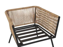 Online Beliani Set bistrot con cuscini GARGANO Rattan sintetico (PE) Marrone chiaro Marrone Grigio