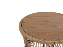 Online Beliani Set bistrot con cuscini GARGANO Rattan sintetico (PE) Marrone chiaro Marrone Grigio