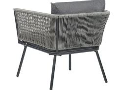 Discount Beliani Set bistrot con cuscini GARGANO Rattan sintetico (PE) Grigio Grigio Nero