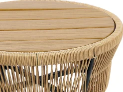 Clearance Beliani Set bistrot con cuscini GARGANO Rattan sintetico (PE) Naturale Beige Naturale