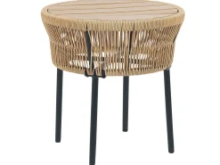 Clearance Beliani Set bistrot con cuscini GARGANO Rattan sintetico (PE) Naturale Beige Naturale