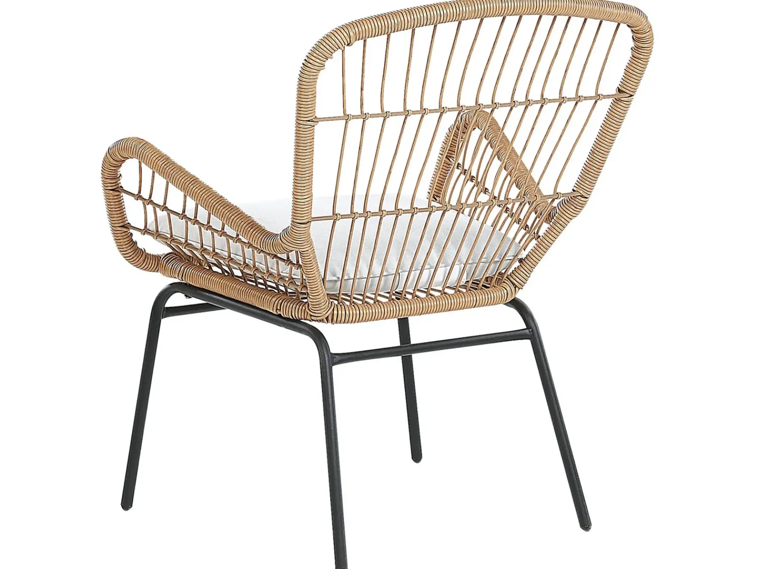 Sale Beliani Set bistrot con cuscini LABICO Rattan sintetico (PE) Marrone chiaro Beige Beige Naturale Nero