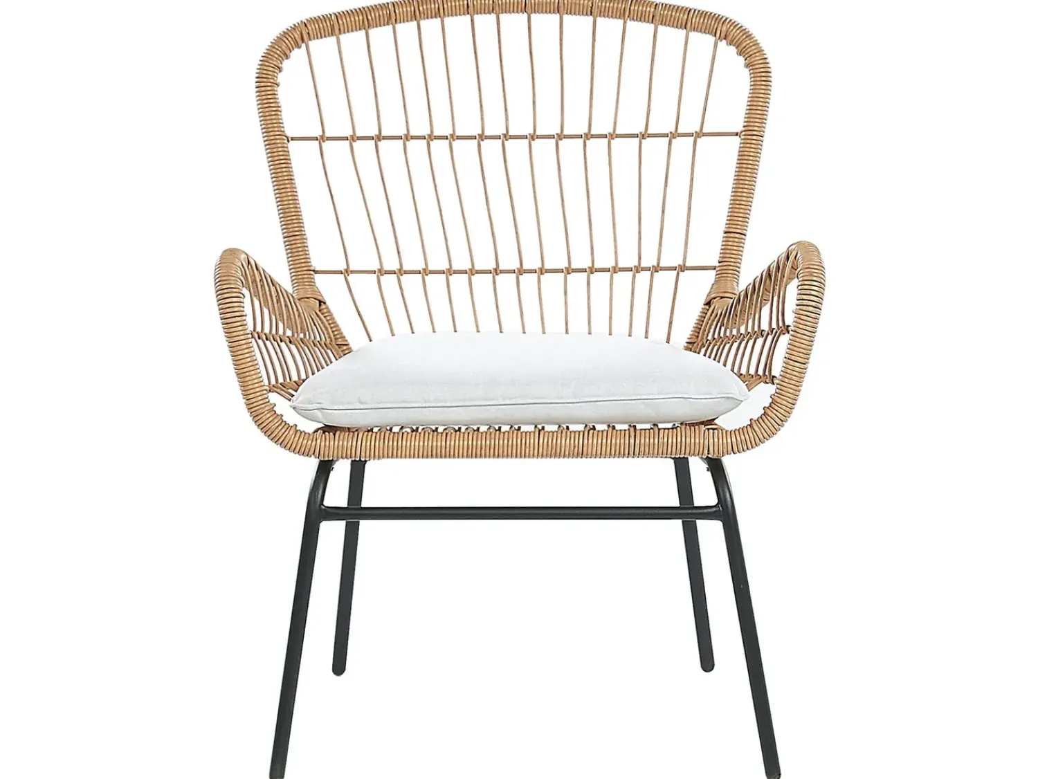 Sale Beliani Set bistrot con cuscini LABICO Rattan sintetico (PE) Marrone chiaro Beige Beige Naturale Nero