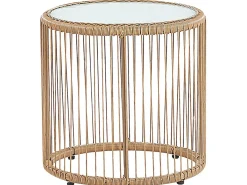 Sale Beliani Set bistrot con cuscini LABICO Rattan sintetico (PE) Marrone chiaro Beige Beige Naturale Nero