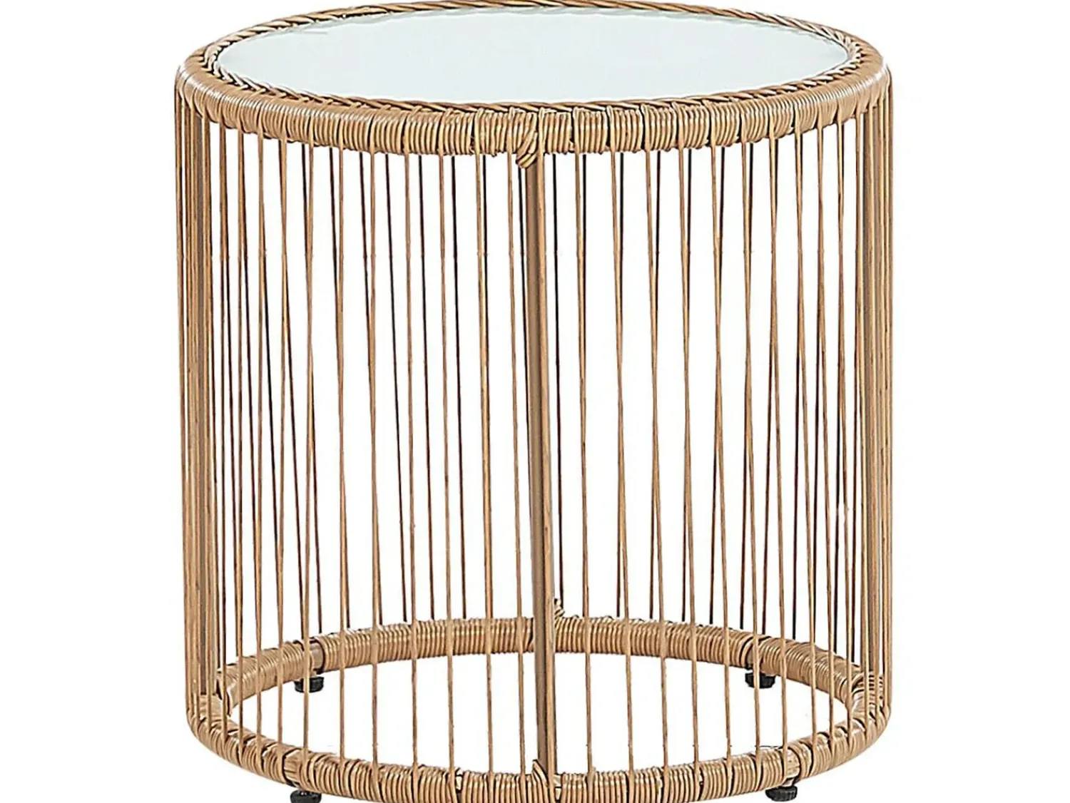 Sale Beliani Set bistrot con cuscini LABICO Rattan sintetico (PE) Marrone chiaro Beige Beige Naturale Nero