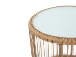 Sale Beliani Set bistrot con cuscini LABICO Rattan sintetico (PE) Marrone chiaro Beige Beige Naturale Nero