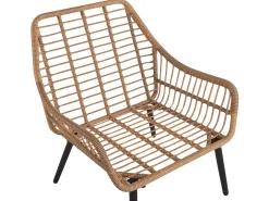 Clearance Beliani Set bistrot con cuscini LAURETO Rattan sintetico (PE) Naturale Beige Marrone Nero