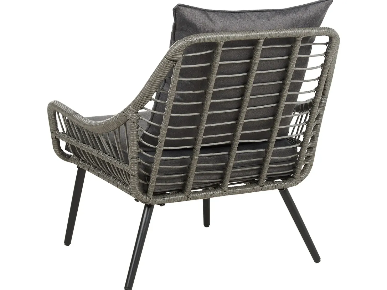 Online Beliani Set bistrot con cuscini LAURETO Rattan sintetico (PE) Grigio