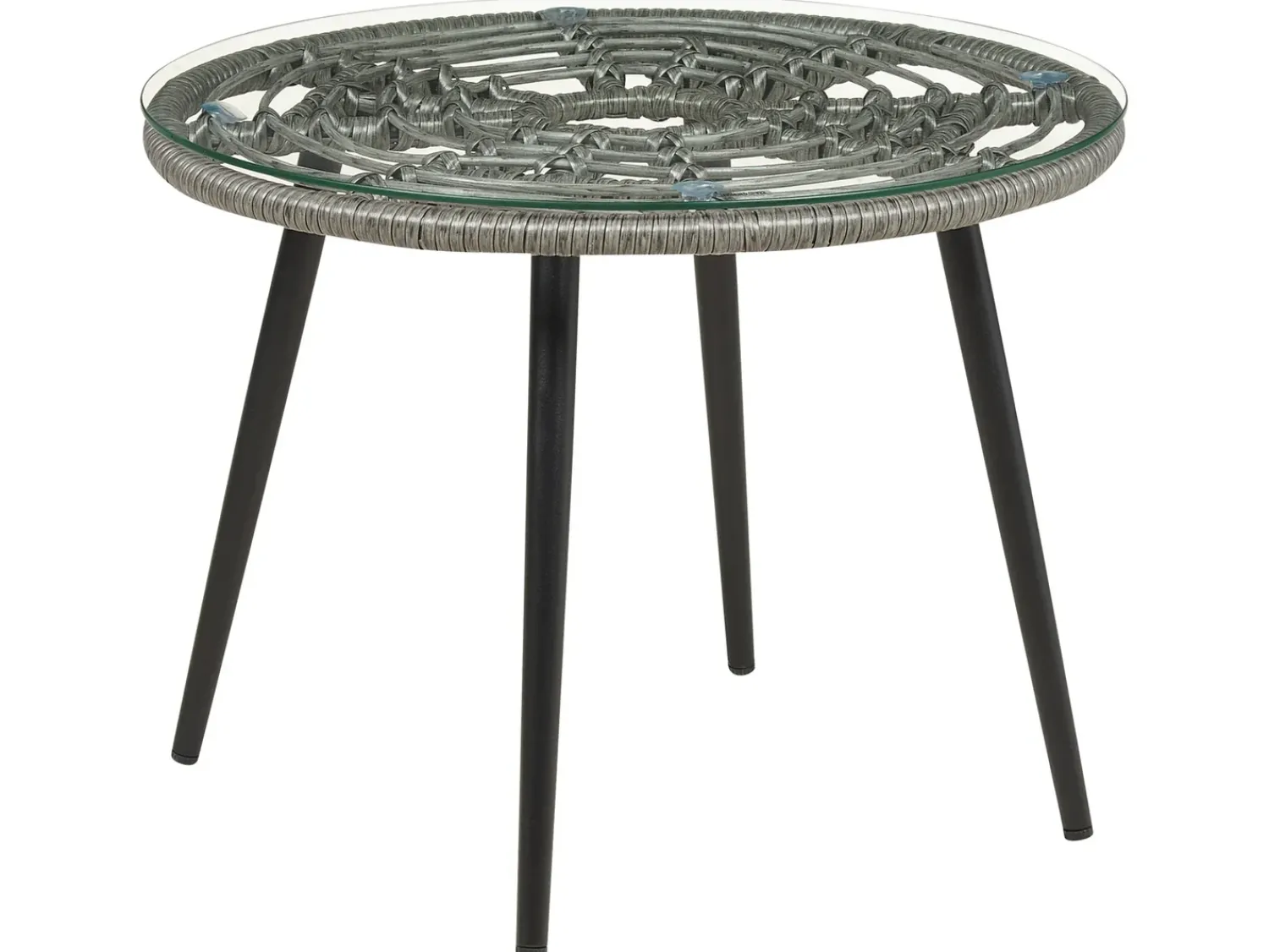 Online Beliani Set bistrot con cuscini LAURETO Rattan sintetico (PE) Grigio