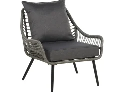 Online Beliani Set bistrot con cuscini LAURETO Rattan sintetico (PE) Grigio