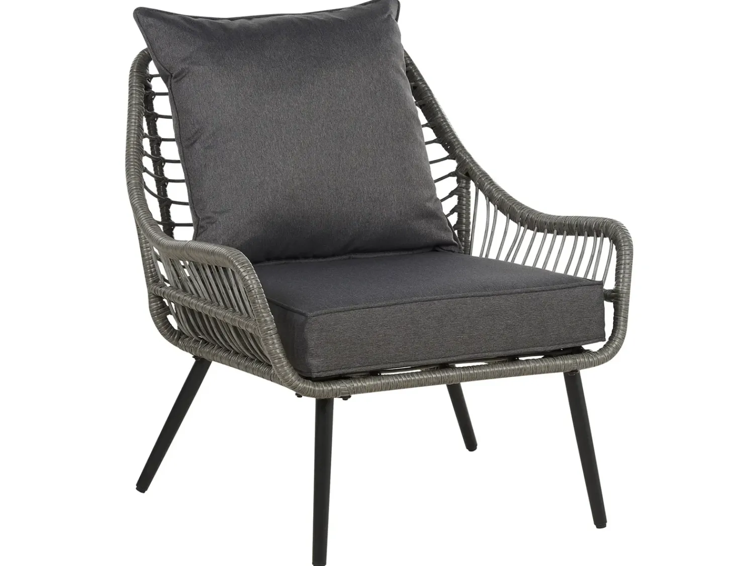 Online Beliani Set bistrot con cuscini LAURETO Rattan sintetico (PE) Grigio