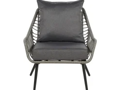 Online Beliani Set bistrot con cuscini LAURETO Rattan sintetico (PE) Grigio