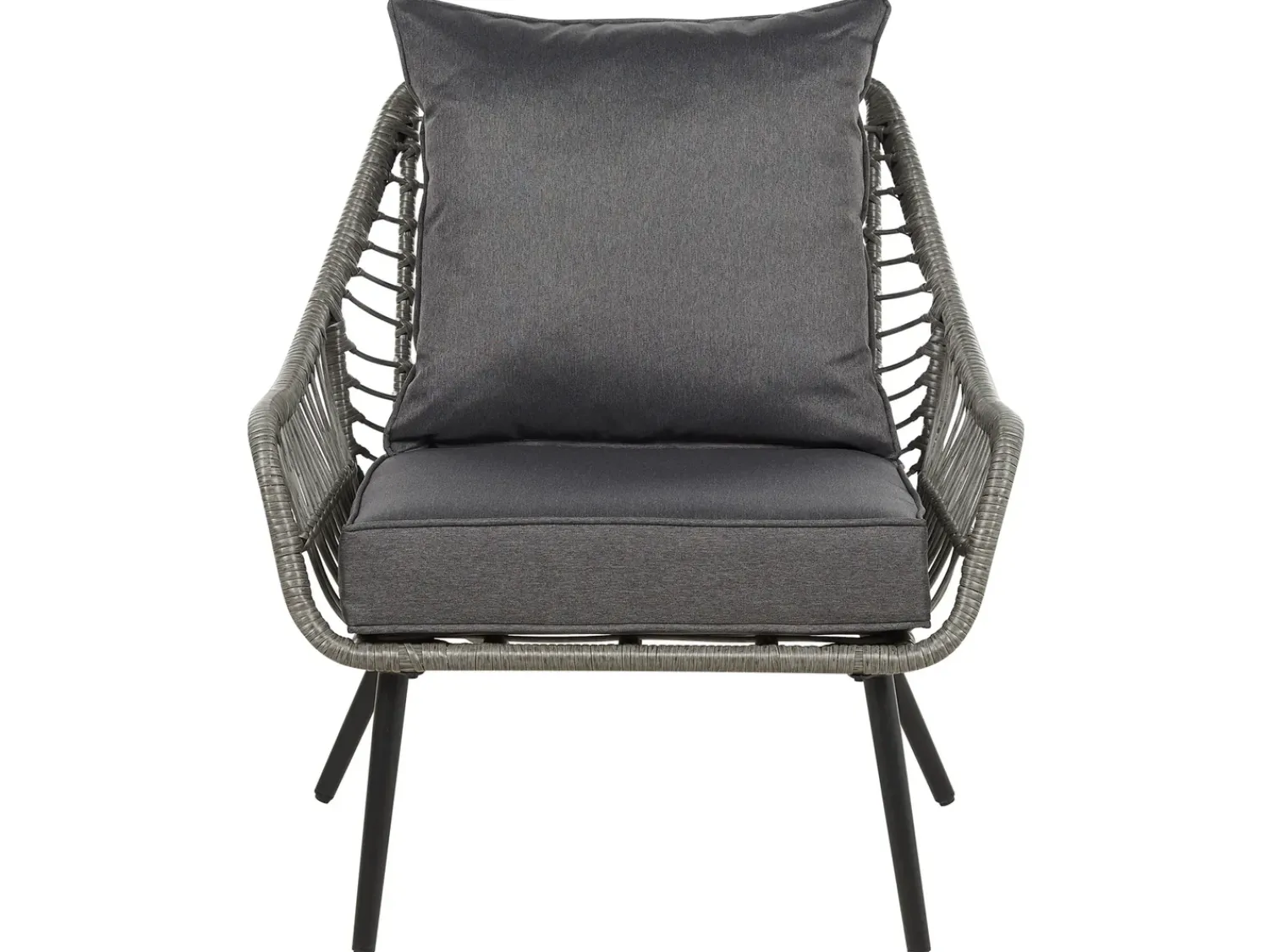Online Beliani Set bistrot con cuscini LAURETO Rattan sintetico (PE) Grigio