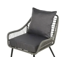 Online Beliani Set bistrot con cuscini LAURETO Rattan sintetico (PE) Grigio