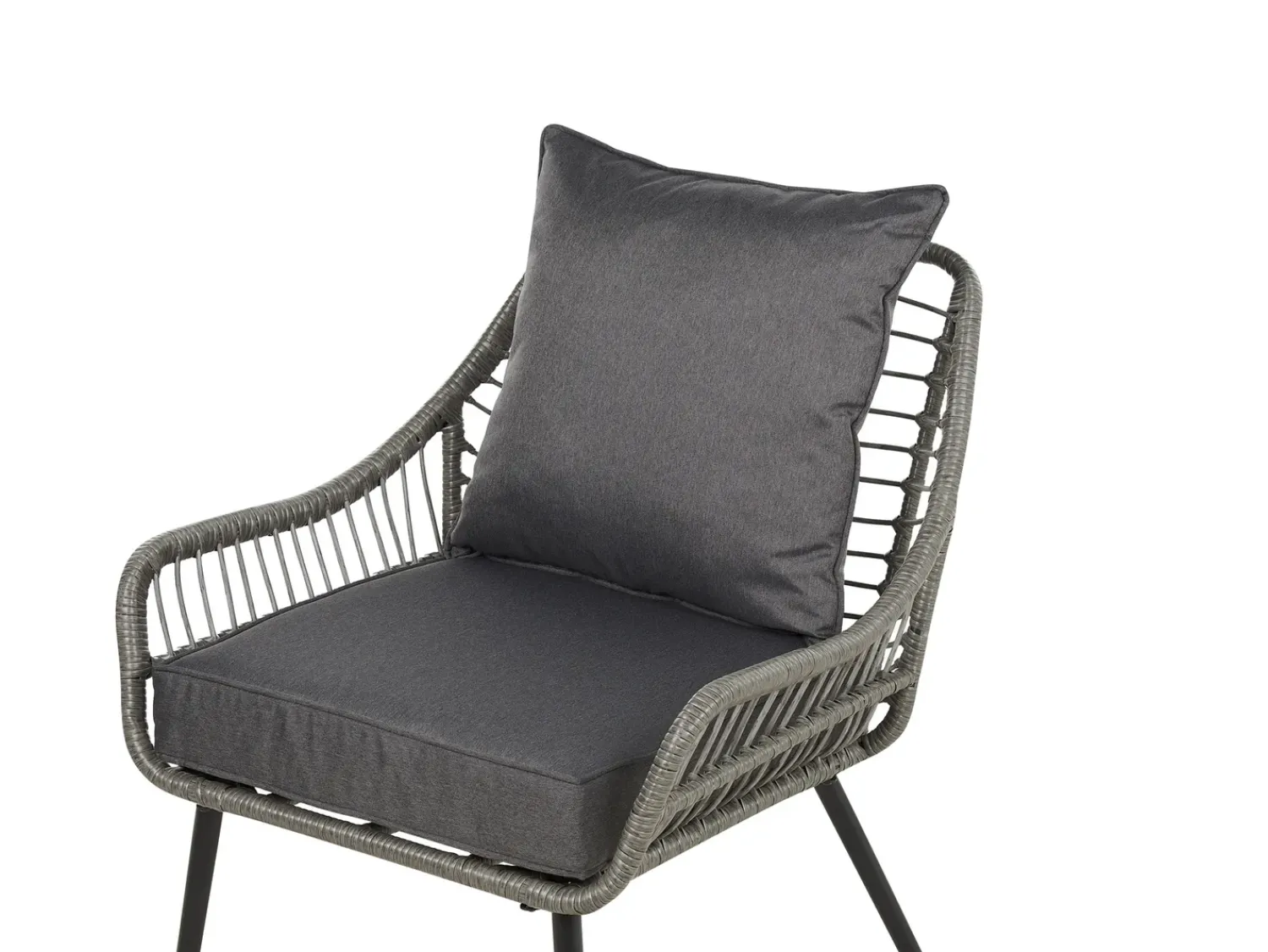 Online Beliani Set bistrot con cuscini LAURETO Rattan sintetico (PE) Grigio