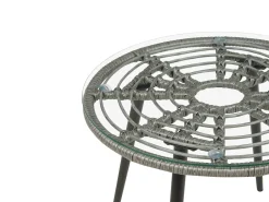 Online Beliani Set bistrot con cuscini LAURETO Rattan sintetico (PE) Grigio