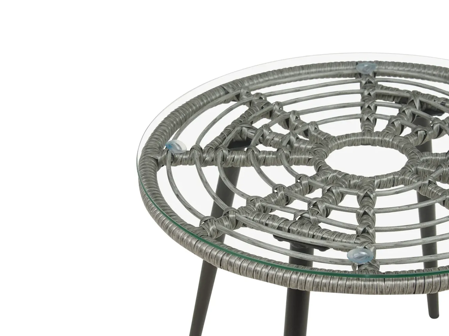 Online Beliani Set bistrot con cuscini LAURETO Rattan sintetico (PE) Grigio