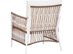 Hot Beliani Set bistrot con cuscini LEVICO Metallo Bianco Bianco Marrone