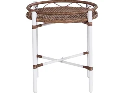 Hot Beliani Set bistrot con cuscini LEVICO Metallo Bianco Bianco Marrone