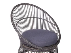 Outlet Beliani Set bistrot con cuscini MESYNA Rattan sintetico (PE) Tortora Beige Grigio