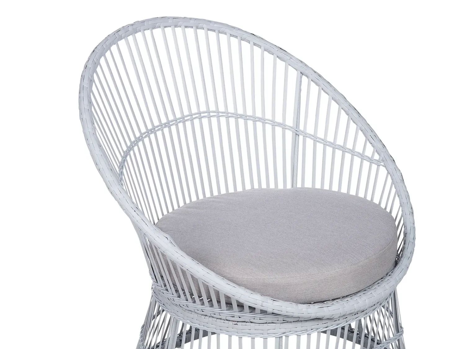 Clearance Beliani Set bistrot con cuscini MESYNA Rattan sintetico (PE) Bianco Beige Bianco