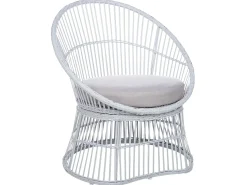 Clearance Beliani Set bistrot con cuscini MESYNA Rattan sintetico (PE) Bianco Beige Bianco
