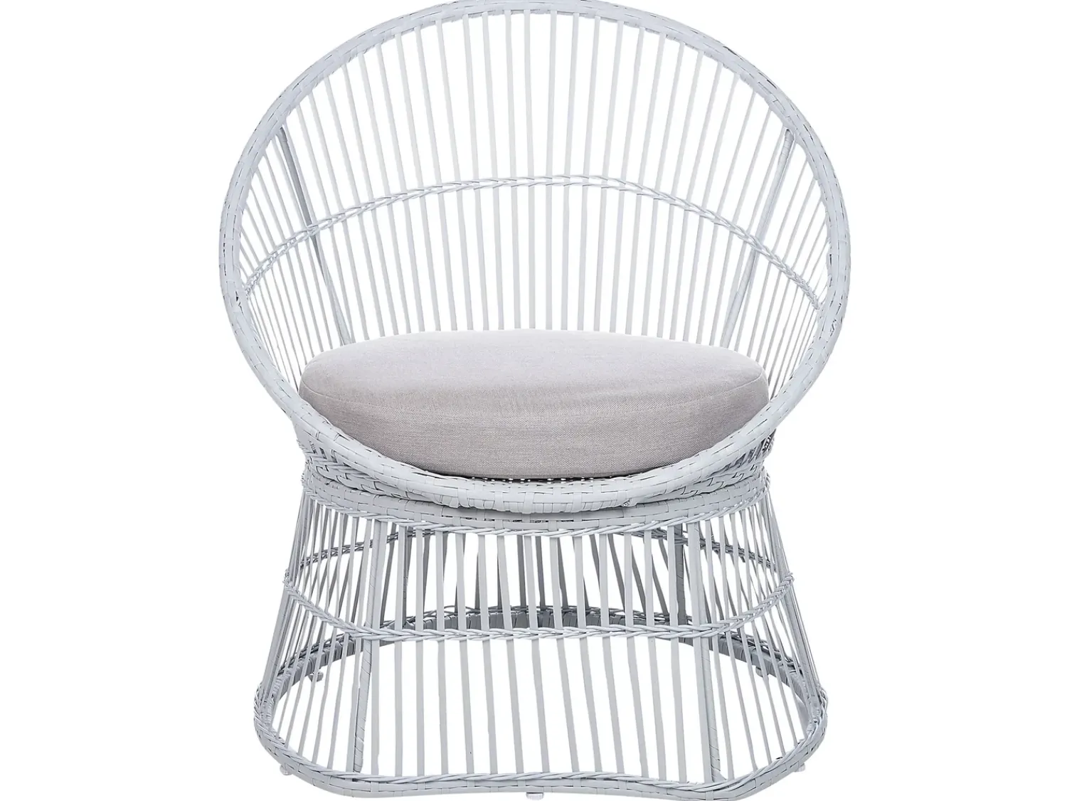 Clearance Beliani Set bistrot con cuscini MESYNA Rattan sintetico (PE) Bianco Beige Bianco