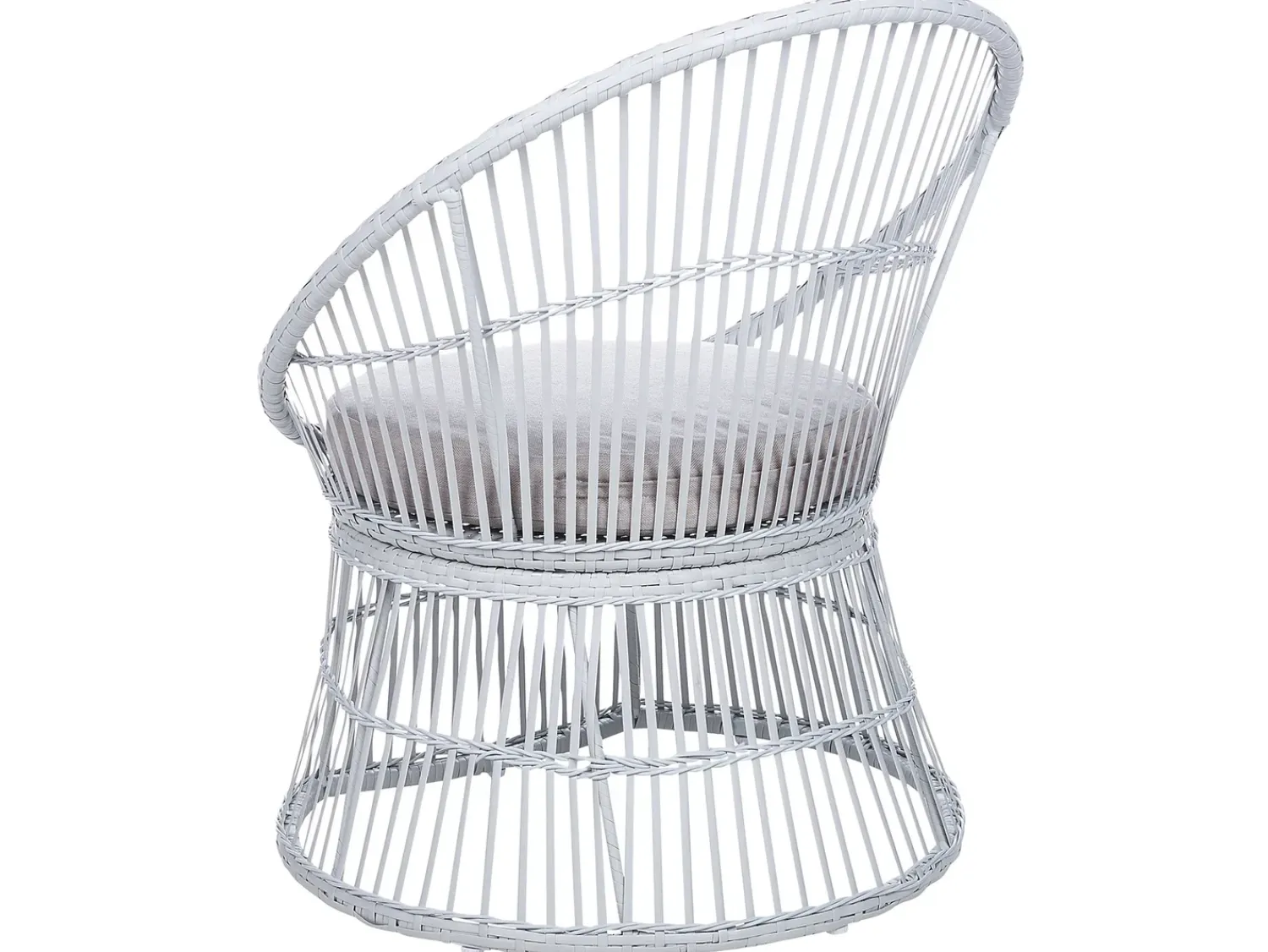 Clearance Beliani Set bistrot con cuscini MESYNA Rattan sintetico (PE) Bianco Beige Bianco