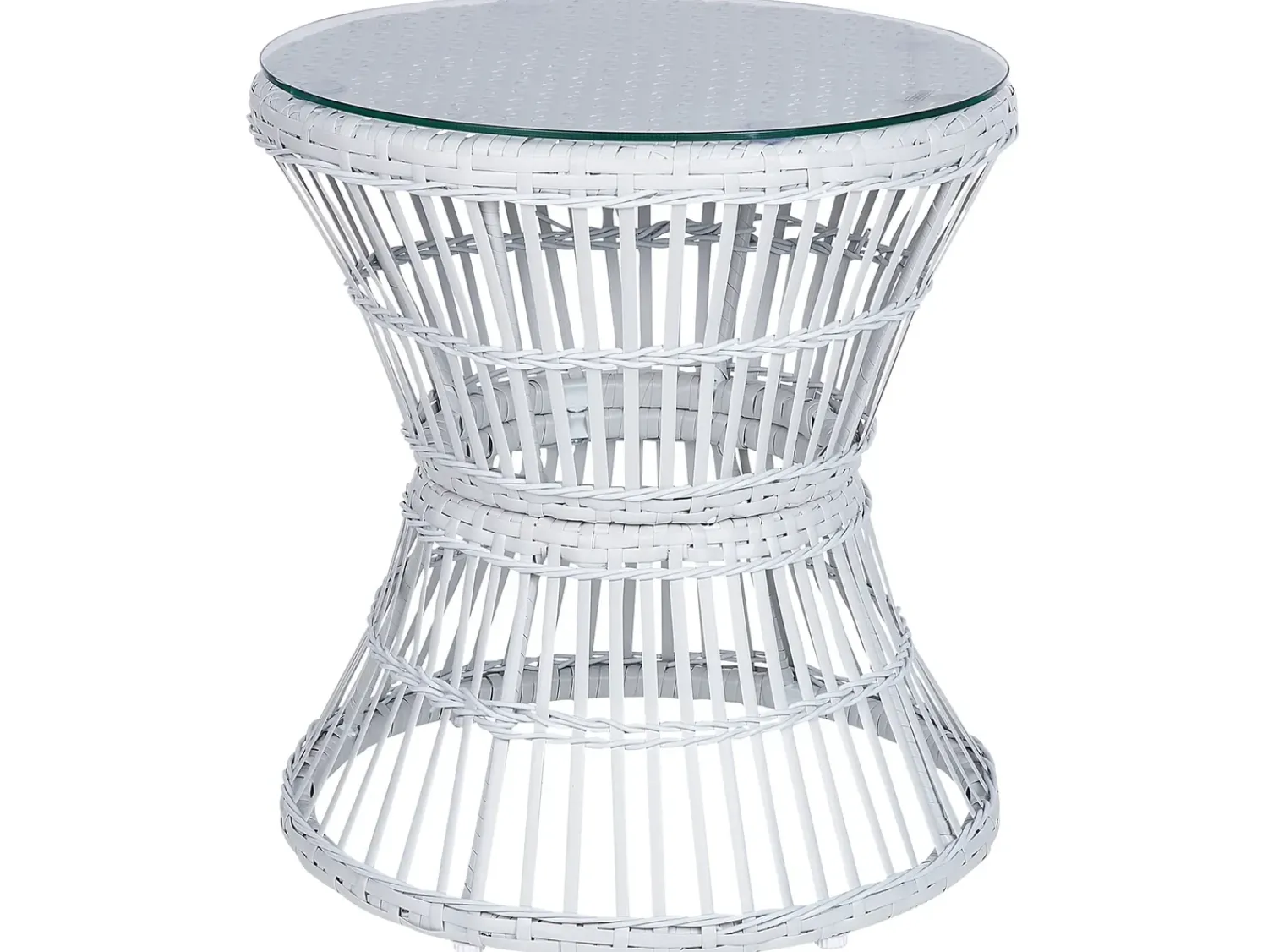 Clearance Beliani Set bistrot con cuscini MESYNA Rattan sintetico (PE) Bianco Beige Bianco