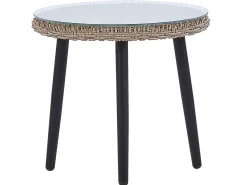 Best Beliani Set bistrot con cuscini ORTIGIA Rattan sintetico (PE) Beige chiaro Beige Beige Naturale Nero