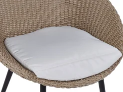 Best Beliani Set bistrot con cuscini ORTIGIA Rattan sintetico (PE) Beige chiaro Beige Beige Naturale Nero