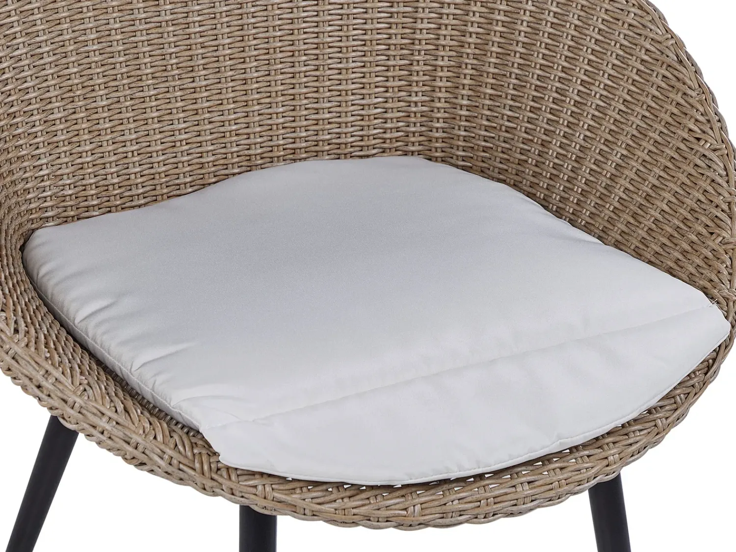 Best Beliani Set bistrot con cuscini ORTIGIA Rattan sintetico (PE) Beige chiaro Beige Beige Naturale Nero