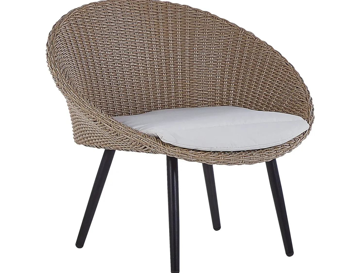Best Beliani Set bistrot con cuscini ORTIGIA Rattan sintetico (PE) Beige chiaro Beige Beige Naturale Nero