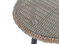 Best Beliani Set bistrot con cuscini ORTIGIA Rattan sintetico (PE) Beige chiaro Beige Beige Naturale Nero