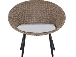 Best Beliani Set bistrot con cuscini ORTIGIA Rattan sintetico (PE) Beige chiaro Beige Beige Naturale Nero