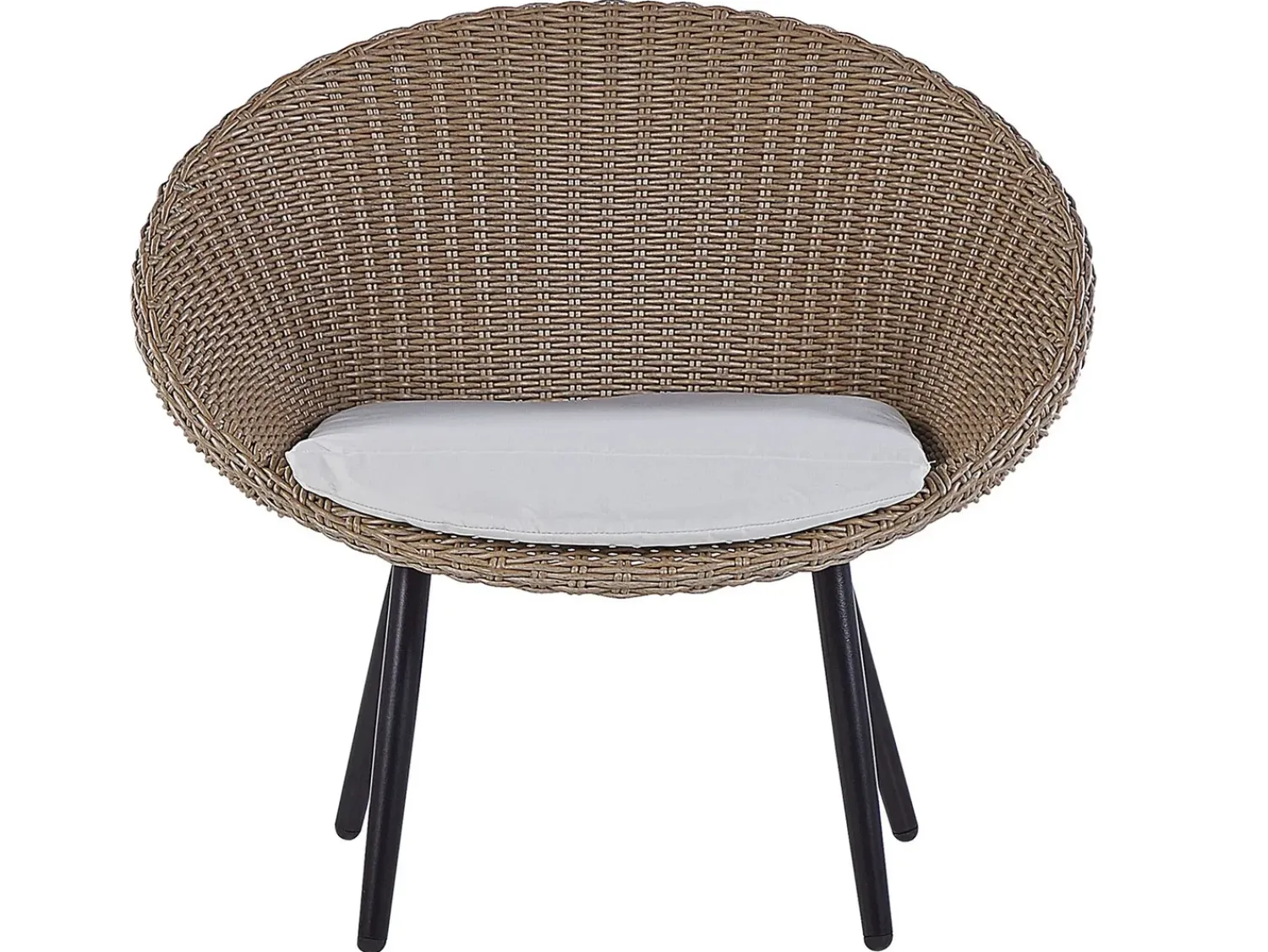 Best Beliani Set bistrot con cuscini ORTIGIA Rattan sintetico (PE) Beige chiaro Beige Beige Naturale Nero