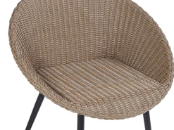 Best Beliani Set bistrot con cuscini ORTIGIA Rattan sintetico (PE) Beige chiaro Beige Beige Naturale Nero
