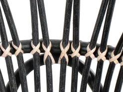 Sale Beliani Set bistrot con cuscini PECORINI Rattan Nero Bianco Marrone Nero