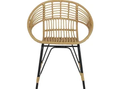Beliani Set bistrot con cuscini PELLARO Rattan sintetico (PE) Nero Beige Naturale Nero