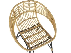 Beliani Set bistrot con cuscini PELLARO Rattan sintetico (PE) Nero Beige Naturale Nero