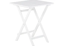 Outlet Beliani Set bistrot con cuscini Pieghevole FIJI Legno d'acacia Bianco Bianco Giallo