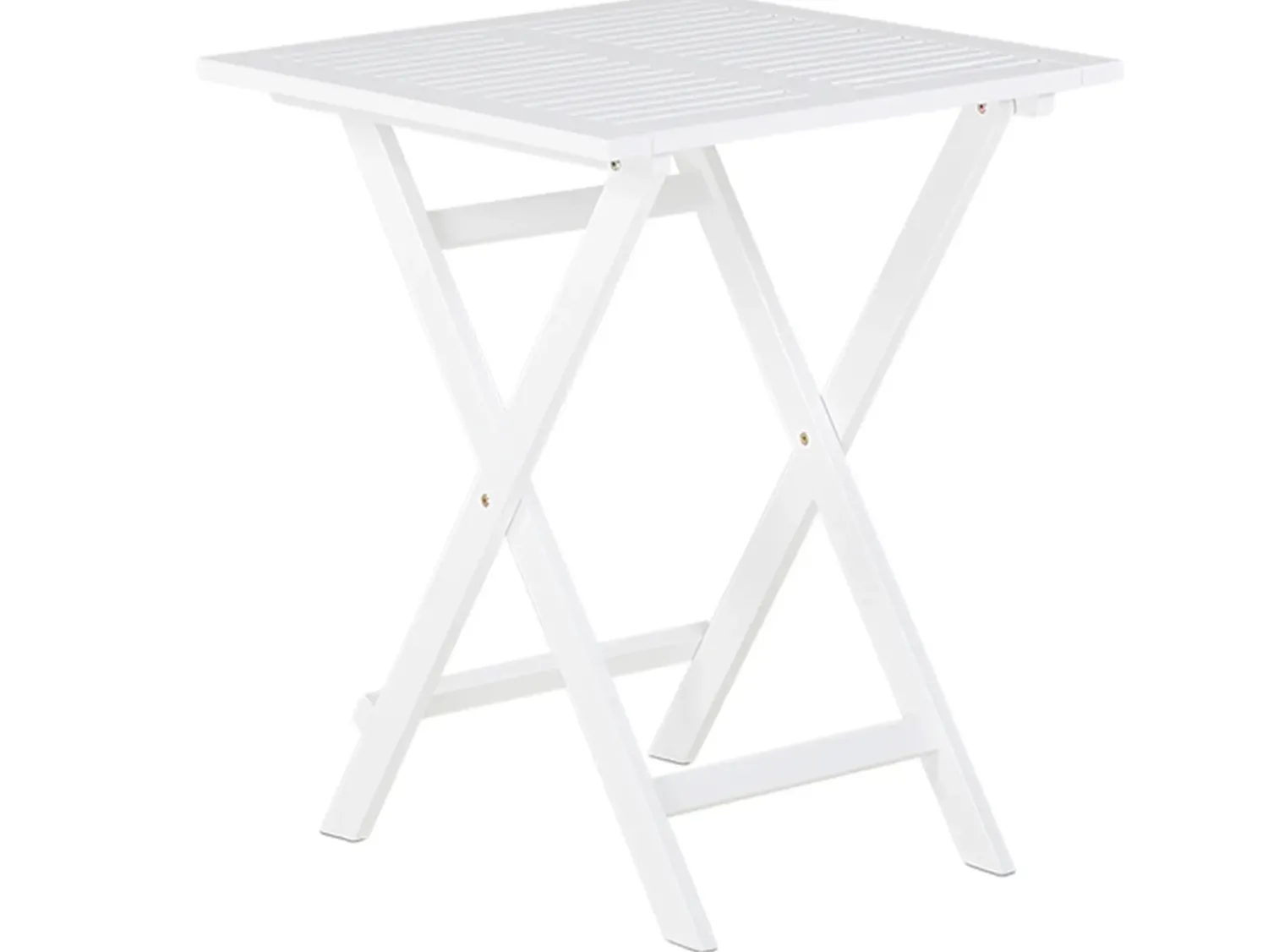 Outlet Beliani Set bistrot con cuscini Pieghevole FIJI Legno d'acacia Bianco Bianco Giallo